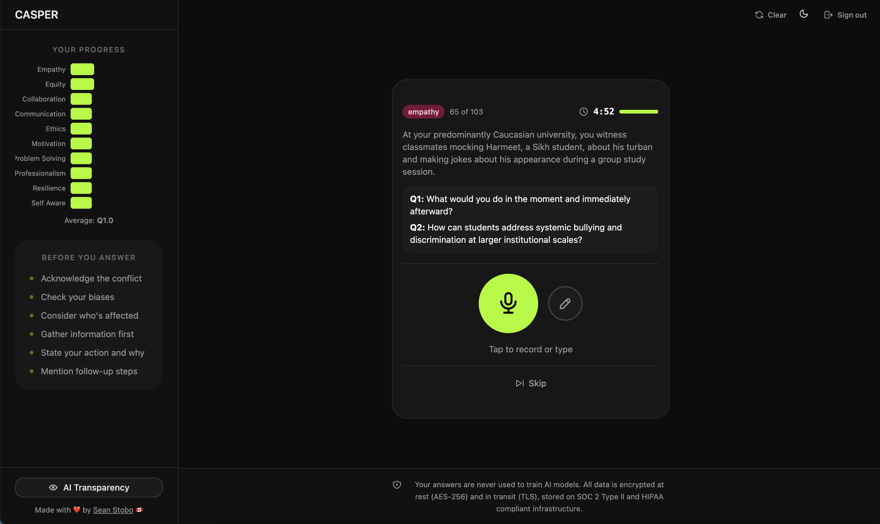 CASPerfaster interface 2